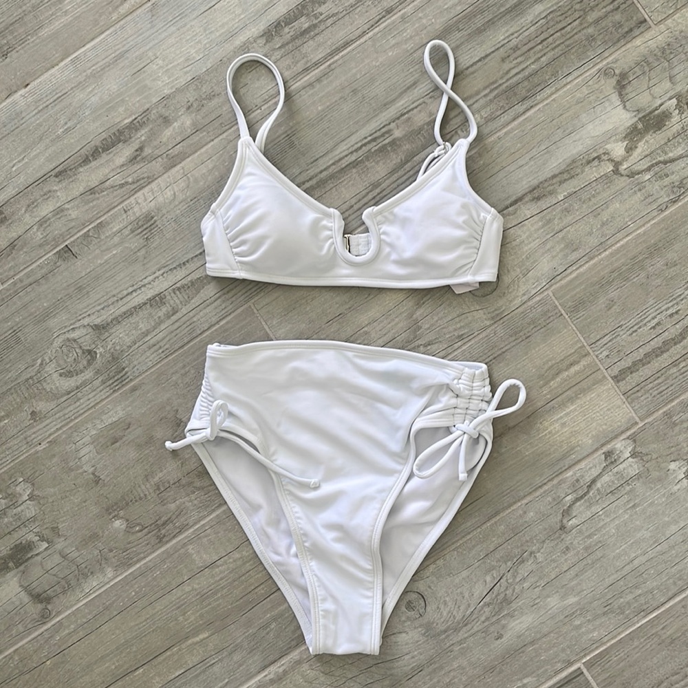 White High Waisted Bikini Set